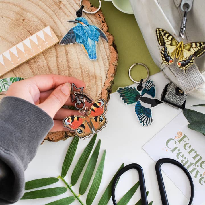 Ferne Creative - Wholesale Keychain - Unisex - Swallowtail Butterfly and Caterpillar Recycled Plastic Keyring4