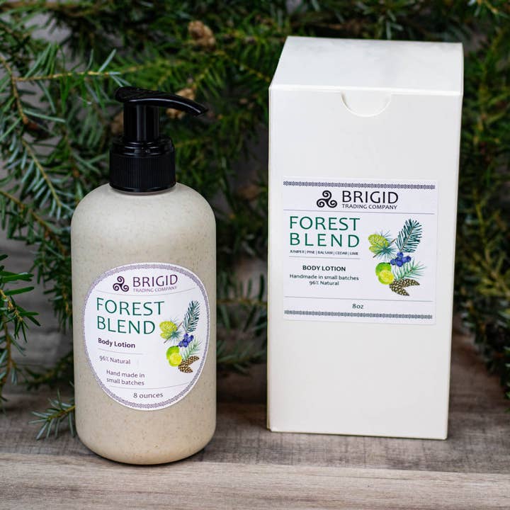 Forest Blend Natuurlijke Bodylotion - Jeneverbes, Den, Balsem, Ceder en Limoen voor wholesale door Brigid Trading Company