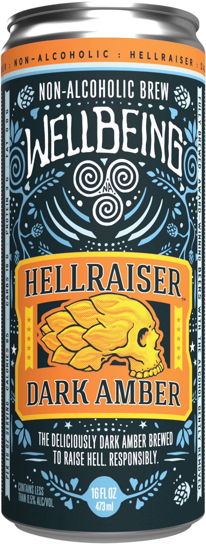 MNG Brands - Wholesale Non-Alcoholic Beer - Hellraiser Dark Amber (6/4-pack) 16oz cans1