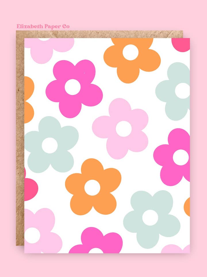 Daisy Card | Greeting | Birthday | Party | Event | Holiday | Thank You | Floral | Dainty | Cute | Daisy | Blank Insert | Card with Envelope for wholesale by Elizabeth Paper Co.