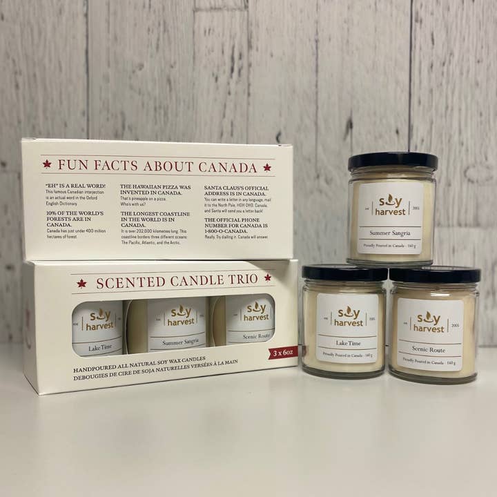 Scented Trio Pack - Fun Things About Canada for wholesale by Soy Harvest Candles