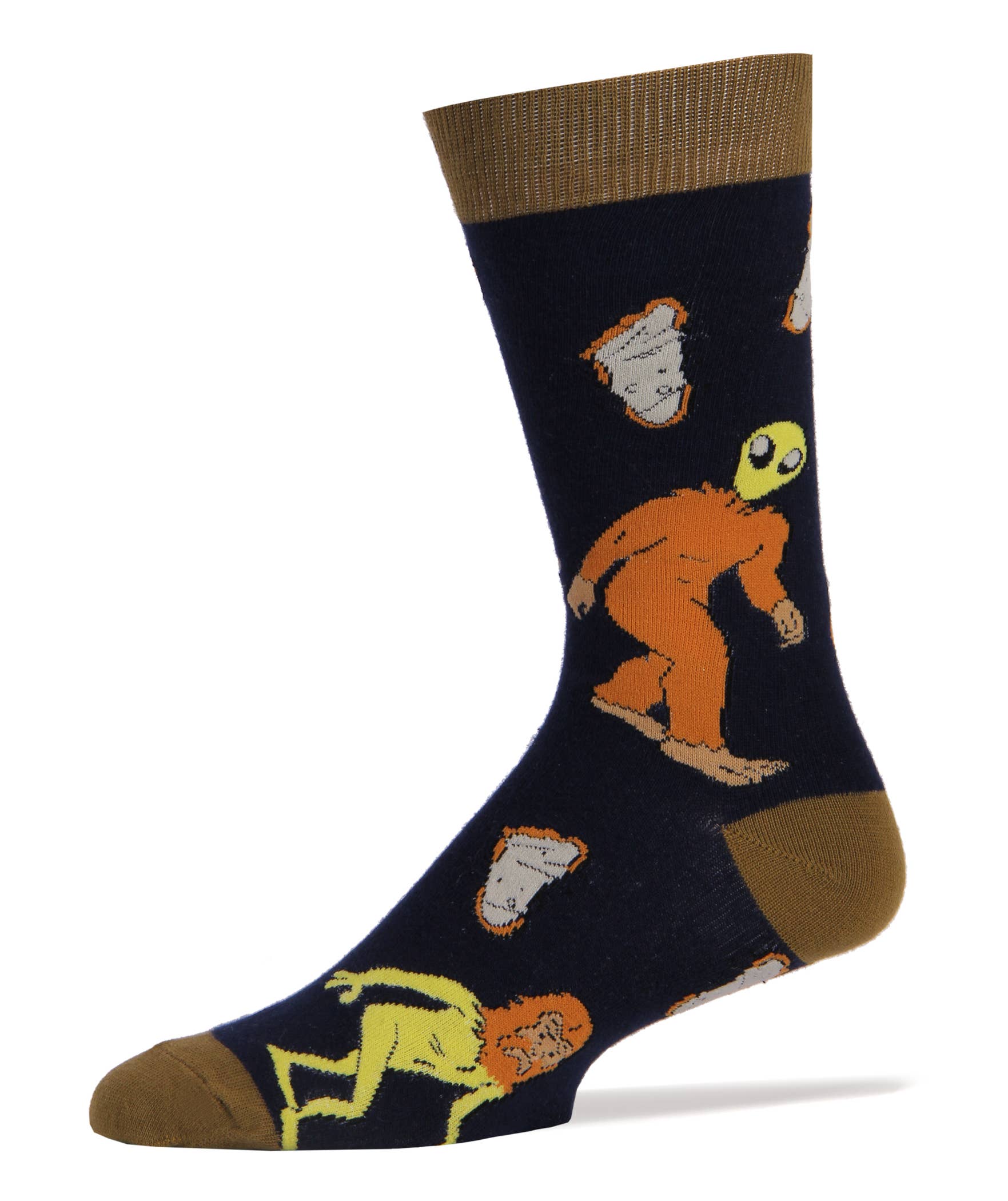 Oooh Yeah/Sock It Up/Oooh Geez Slippers - Wholesale Socks - Men's - Aliens Are A foot | Men's Funny Big foot Cotton Crew Socks0