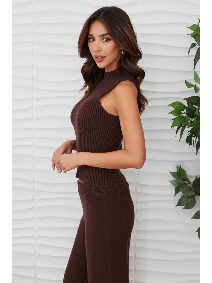 MILIO MILANO - Vente Haut en maille â femme - COQUILLE CĂTELĂE EN VISCOSE SANS MANCHES (330117/37715)13