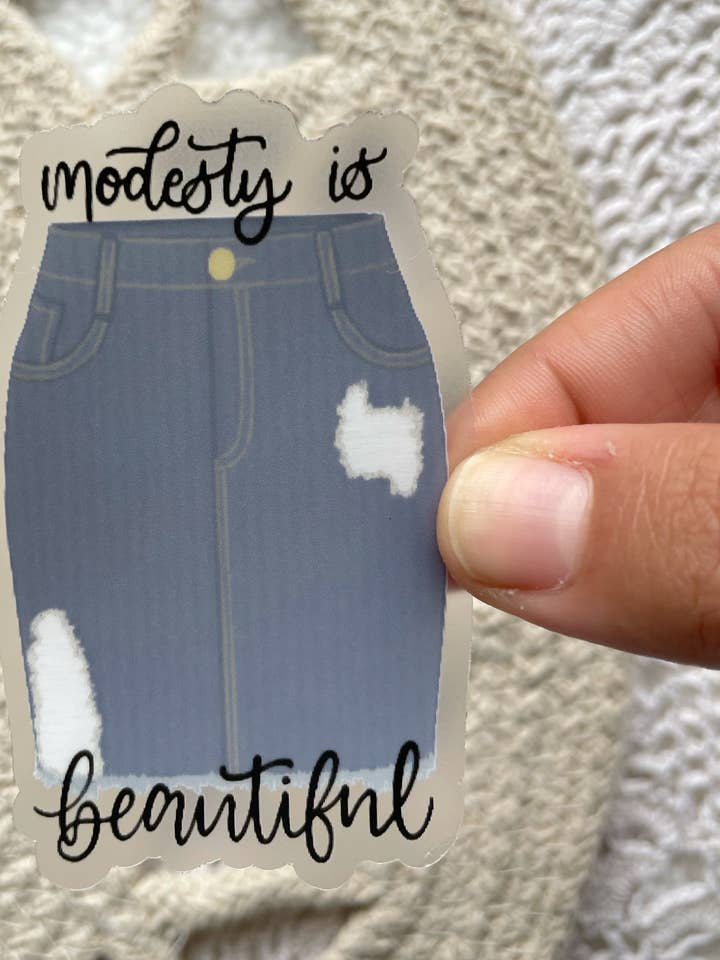 Tydlig blygsamhet är vacker klistermärke | 1.9 ”x3.0" för wholesale av Verosletters