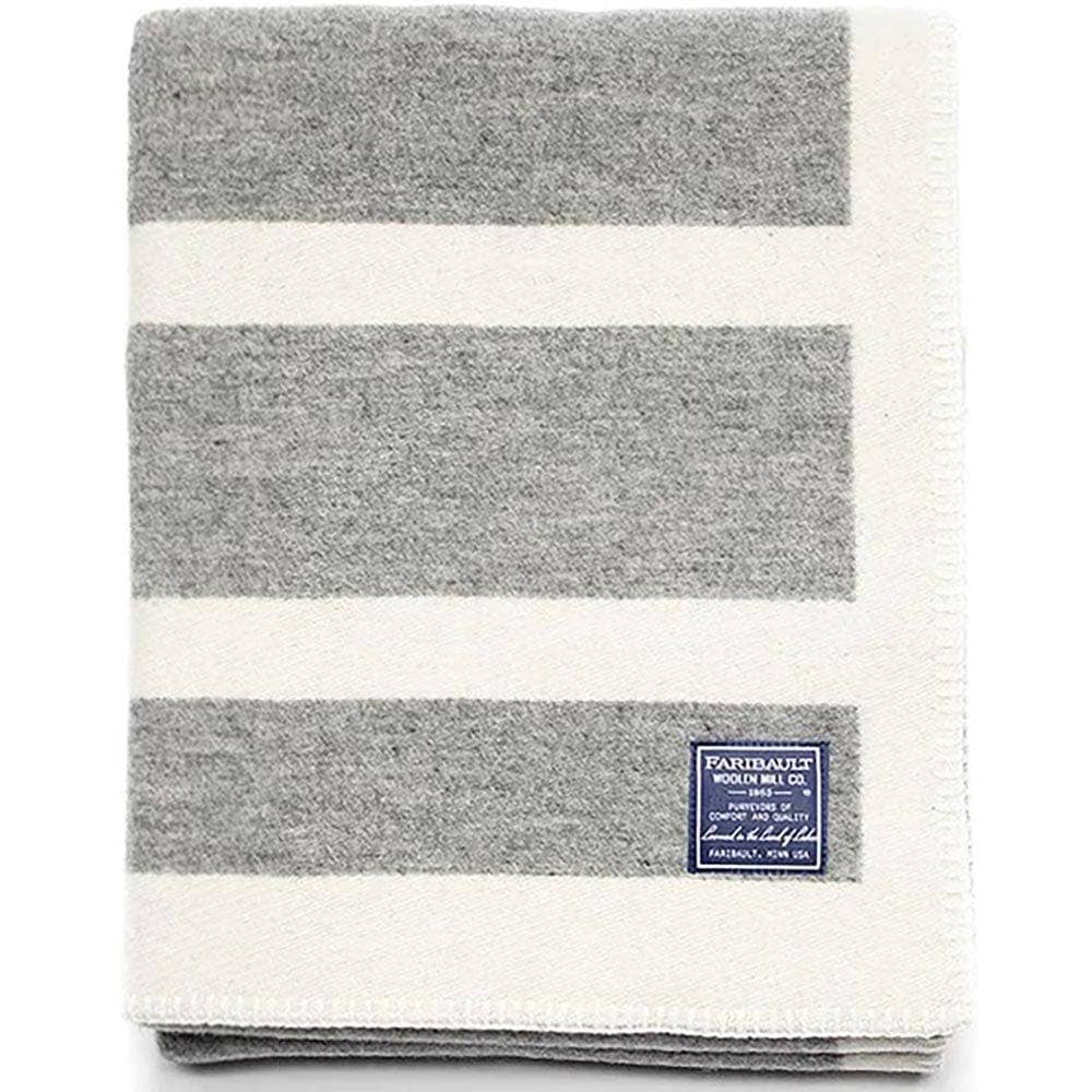 Faribault – Manta para sofá por atacado – Tira de lã com moldura reversível com listras8