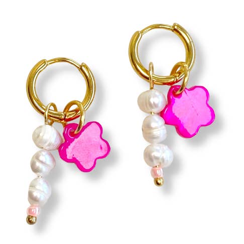 Flower & Pearls earrings - Gold for wholesale by TOMMASINI