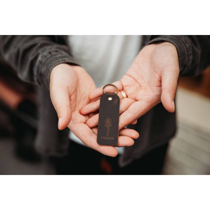 Lucas Ruth - Wholesale Keychain - Unisex - Floral Encouraging Leather Keyrings9