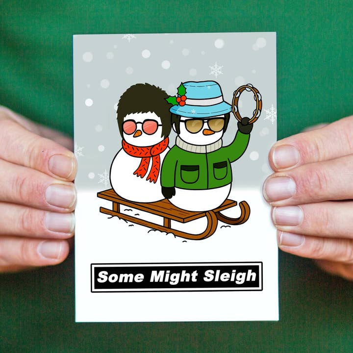 'Some Might Sleigh' Oasis Christmas Card for wholesale by Of Life & Lemons