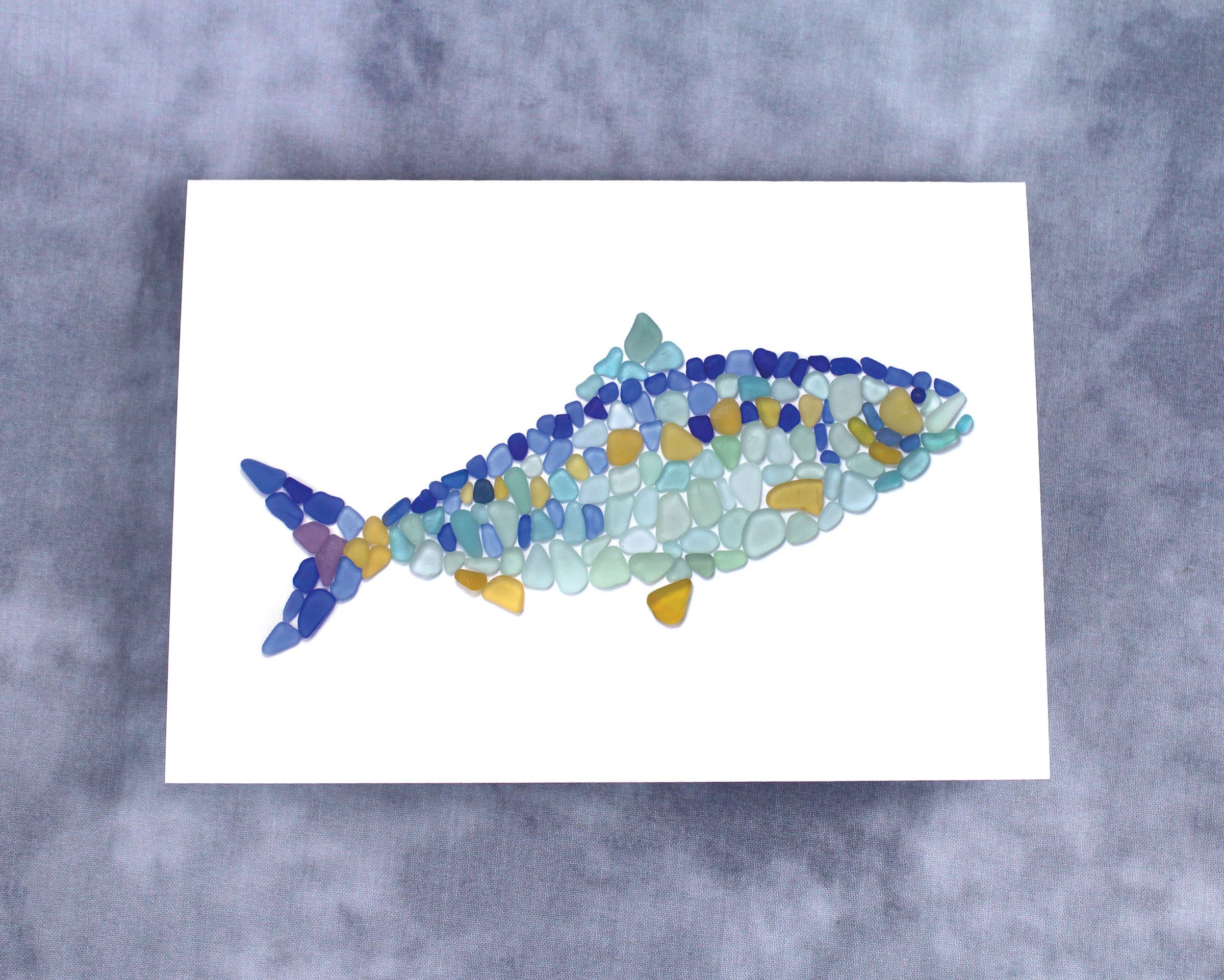 Beachcombing / Etched by the Sea - Venta al por mayor Tarjetas de felicitación - Tarjeta Sea Glass American Shad Fish1