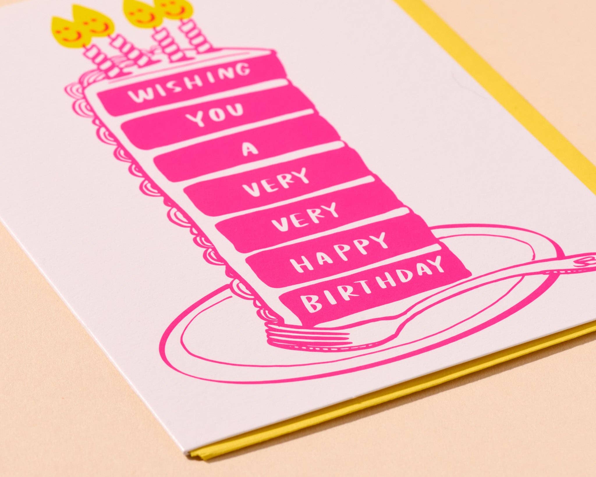 And Here We Are - Wholesale Birthday Card - Wishing You A Very Happy Cake Letterpress Birthday Card - Made in USA2