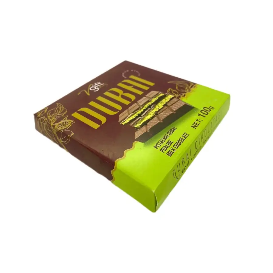 Aladdin - Wholesale Chocolate Bar - V-Gift Pistachio Praline Dubai Chocolate 100g Turkish Halal5