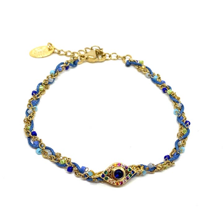 Zephyr armband met vergulde ketting en gekleurde Miyuki kraaltjes voor wholesale door Hypnochic