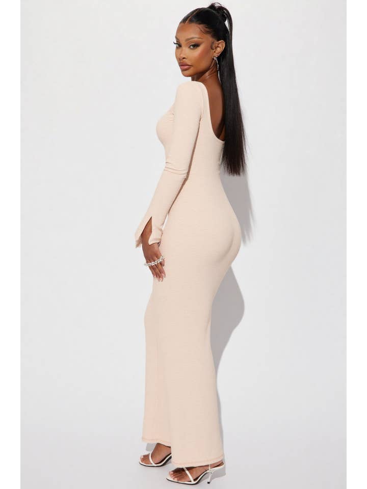 5besties inc - Wholesale Dress - Women's - LOW BACK MAXI DRESS WITH SLIT2