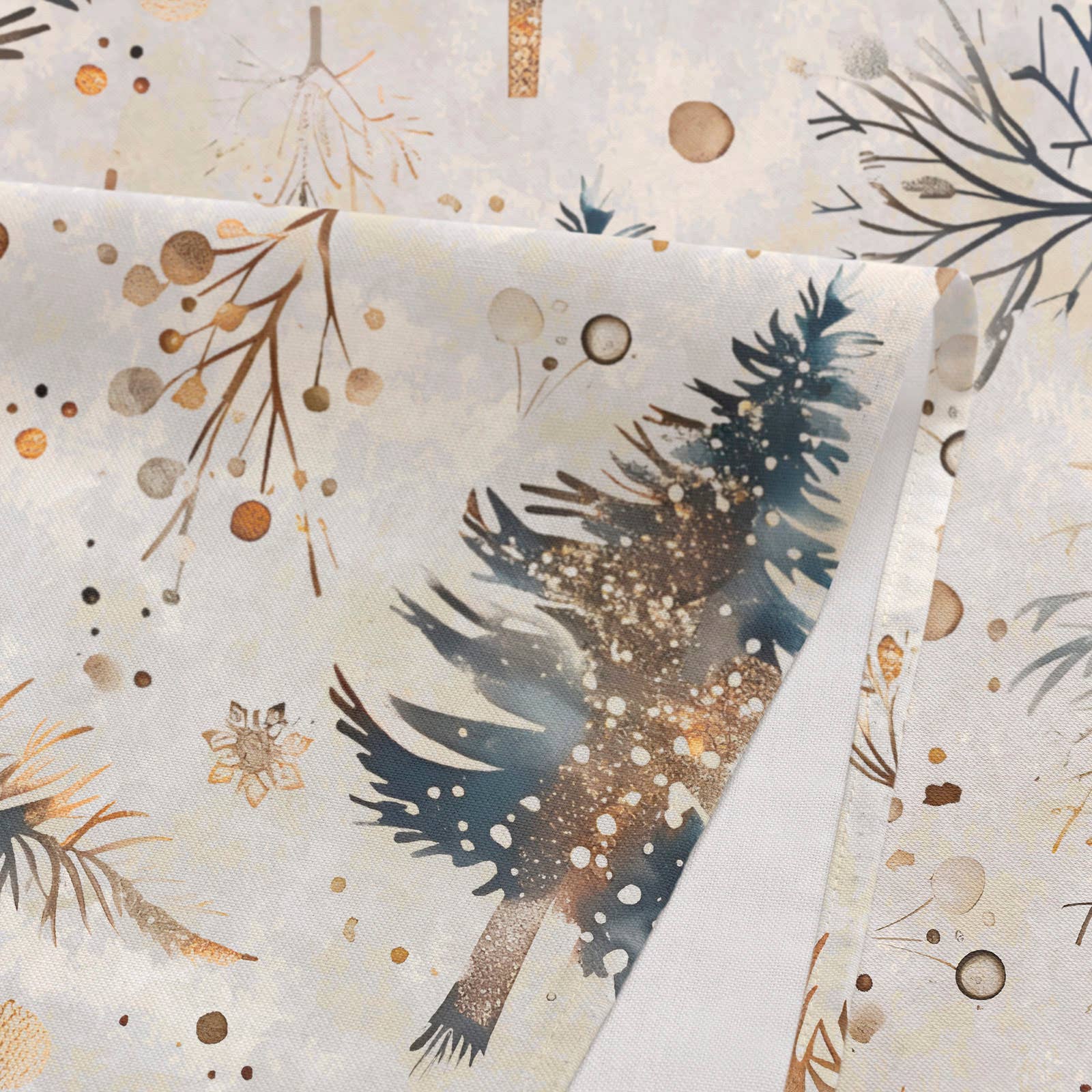 GAMUSI - Vente Nappes - Nappe de Noël en coton imprimé résistant aux taches SPRUCE4