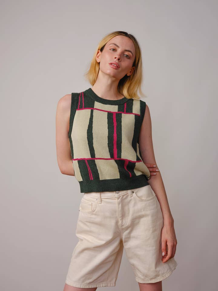 Piet Knit Vest - Cinchona for wholesale by The Endery