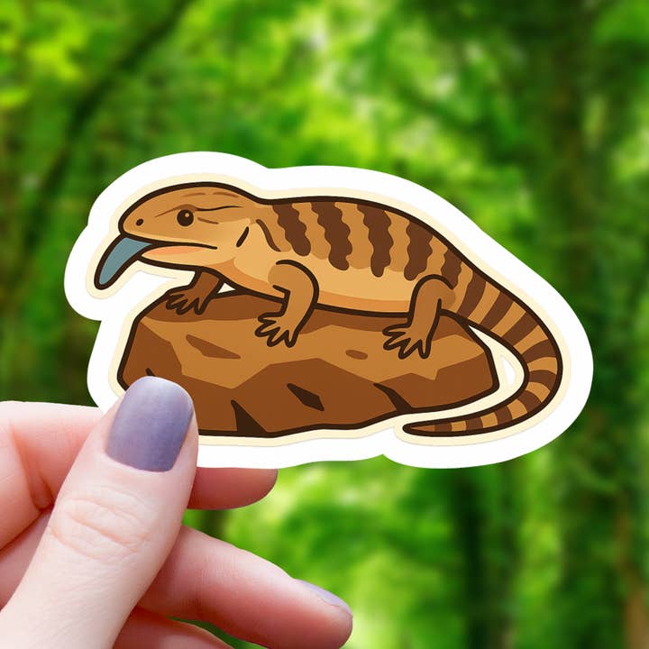 Blue Tongue Skink On A Rock Animal Sticker for wholesale by Mimic Gaming Co