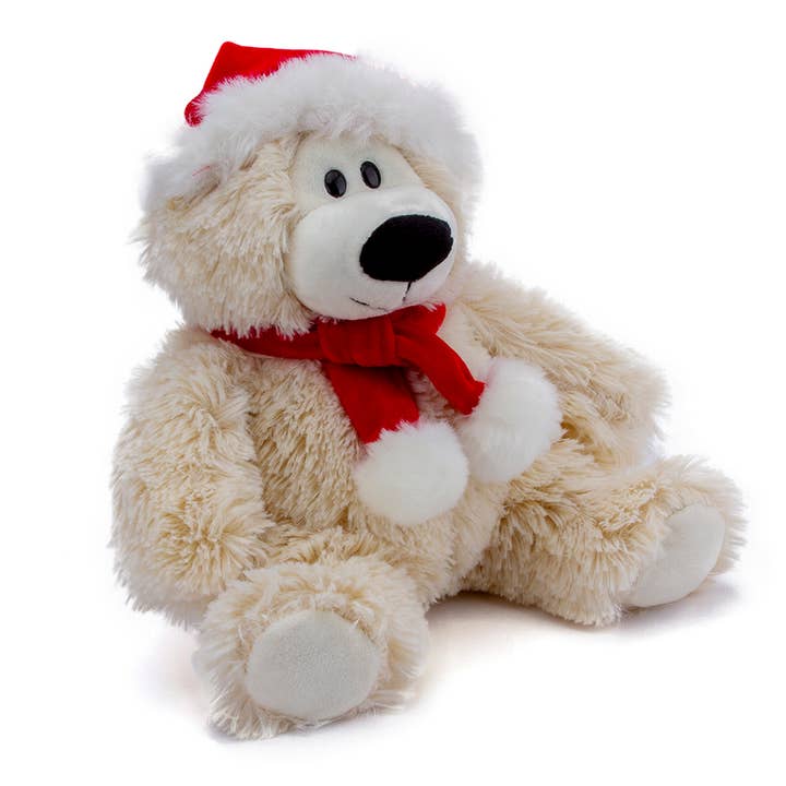 Plushland - Wholesale Stuffed/plush toy – Kids & baby - 12″ Sophie Cream Christmas Bear Toy | Holiday Christmas Bear1