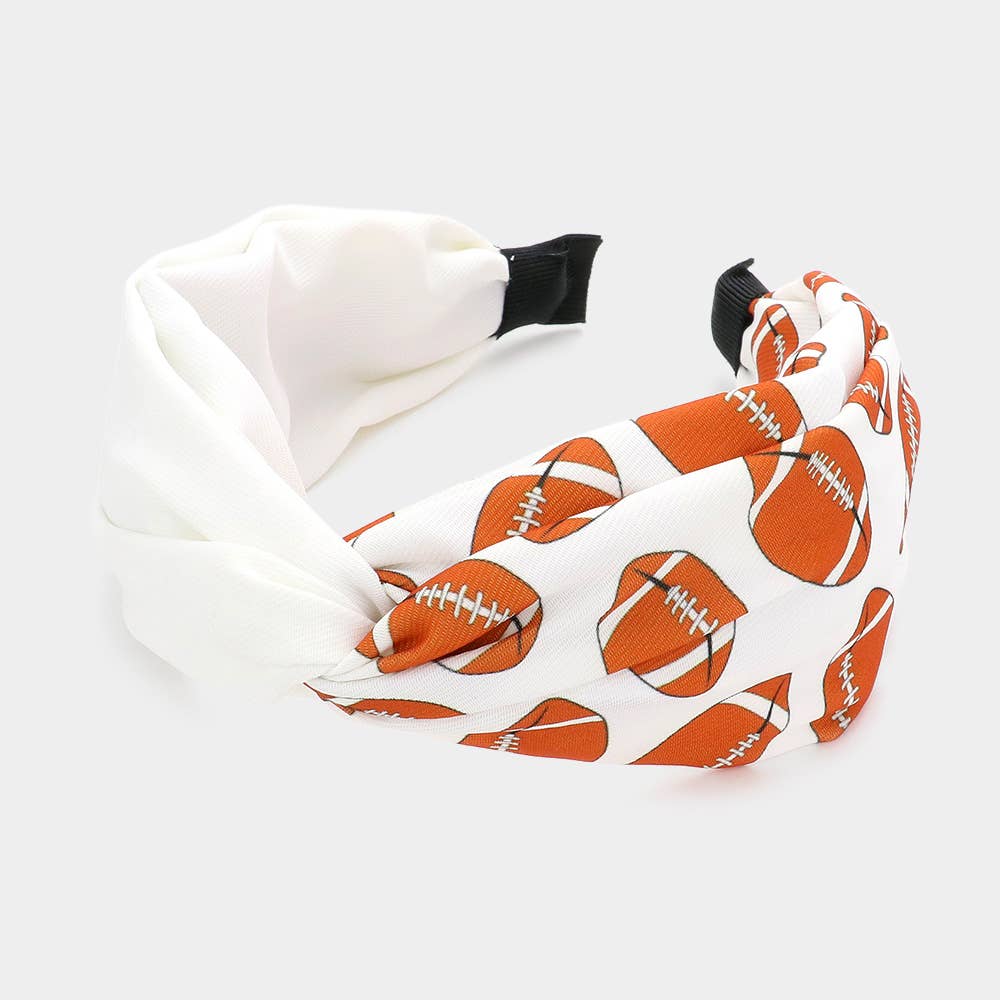 Sensibling Corp. - Wholesale Fashion Headband - Women's - Game Day Football Patterned Twisted Headband0