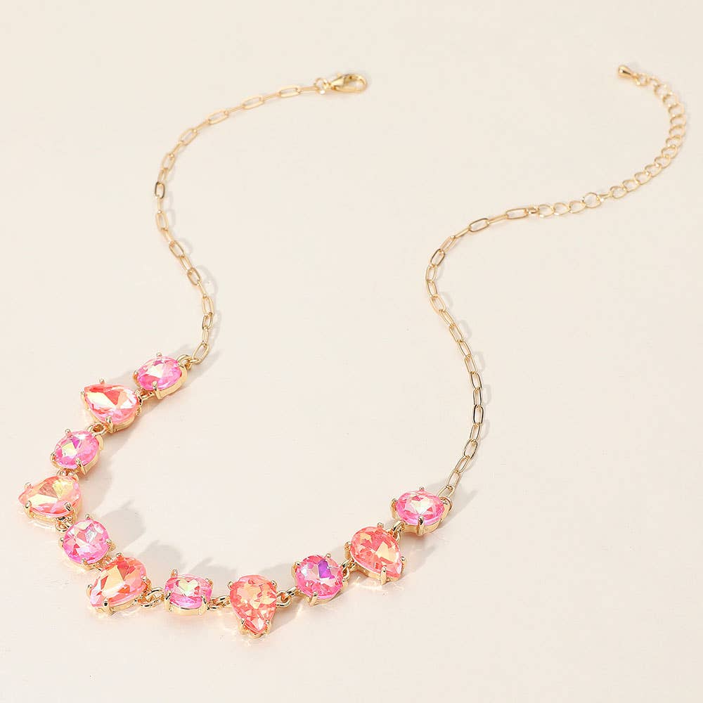 Sensibling Corp. - Venta al por mayor Collares con colgantes/abalorios - Collar de noche con eslabones de piedra ovalada redonda en forma de lágrima con cojín5