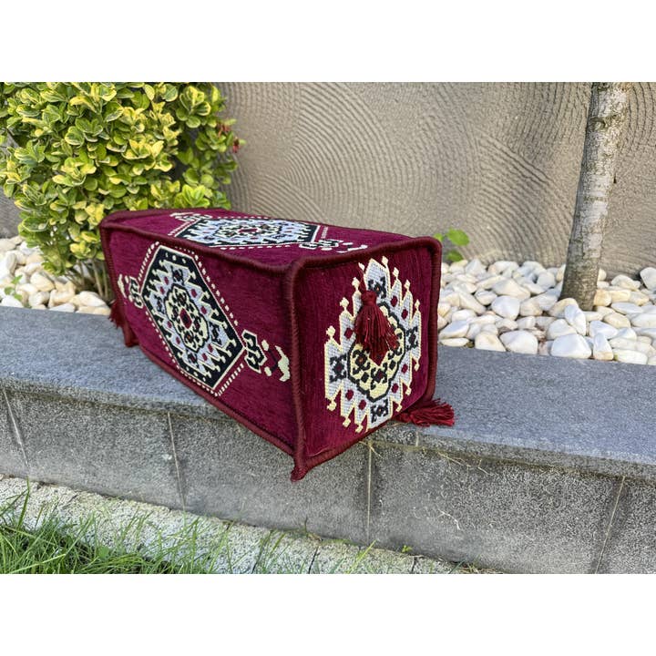 The Loom Wholesale - Wholesale Bank - Handgemaakte Vloerzitbank Set - Traditionele Ottomaanse Poef23