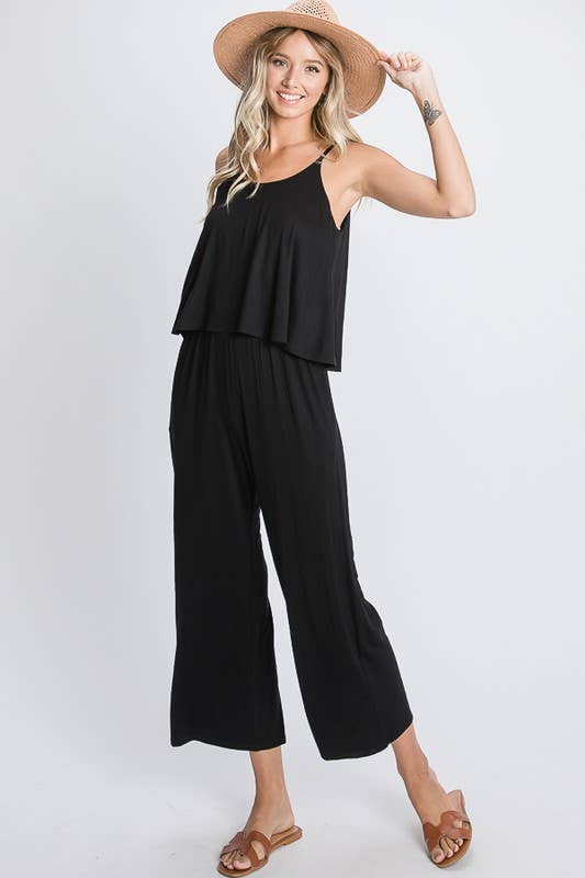 HEIMISH - Wholesale Jumpsuit - Women's - SP1096-10 SOLID CROP JUMPSUIT WITH SIDE POCKET2