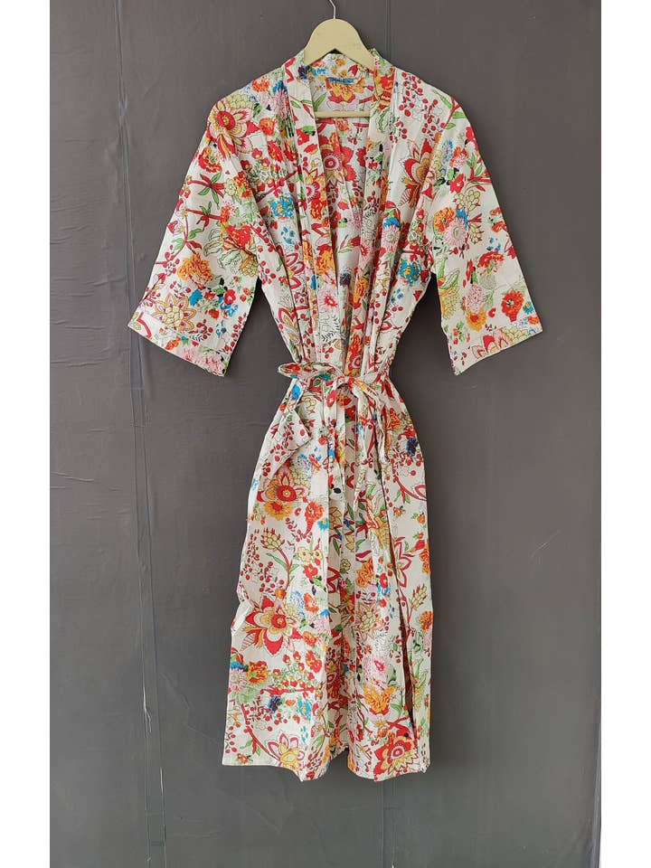 Bhawana Handicrafts – wholesale Kaftan – Women's – Cotton Indian Block Print Beach Kaftan Maternity Robe