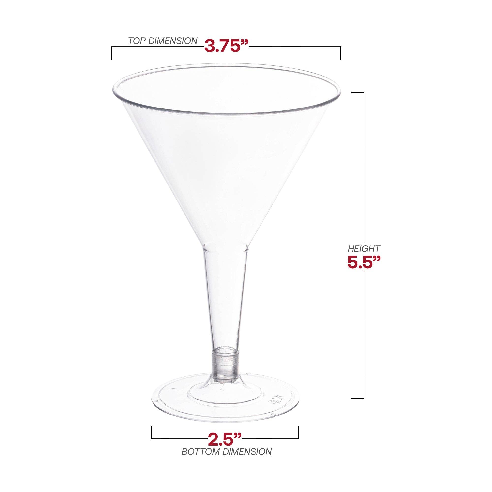 Smarty had a Party - Vendita all'ingrosso Bicchieri da cocktail/superalcolici - Bicchieri da martini in plastica trasparente da 6 oz - 192 pz3