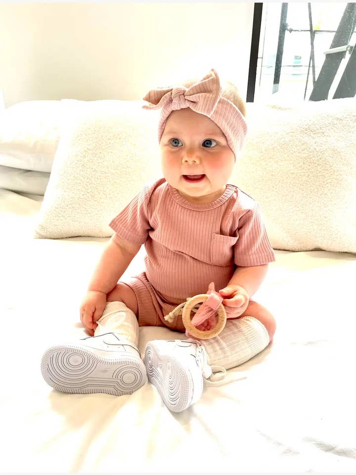 Diademas de Envolver con Lazo Rosa para Bebé para venta al por mayor de Little Organic Co