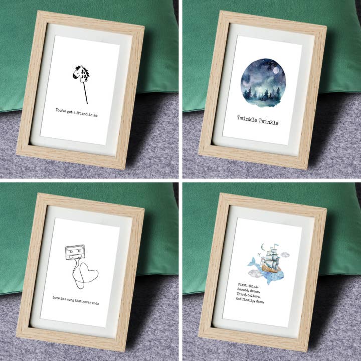 4 in 1 Kids Room Witty Words Display & Storage - Frame Set for wholesale by Witty Words - Cards and Wall Art