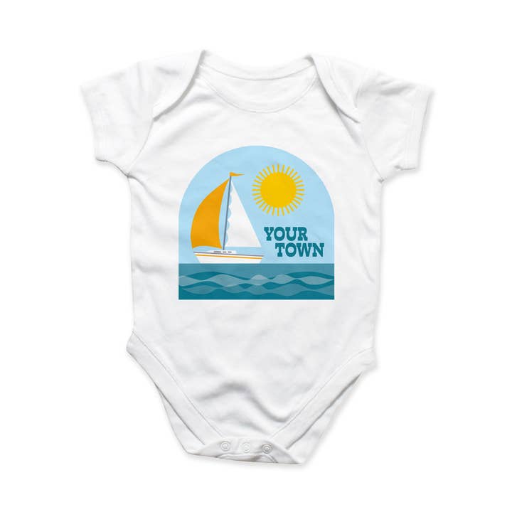 Rock Scissor Paper - Wholesale Bodysuit (Non-Footed) - Baby - Personalized City Baby Bodysuit - Sailboat Sailing View0