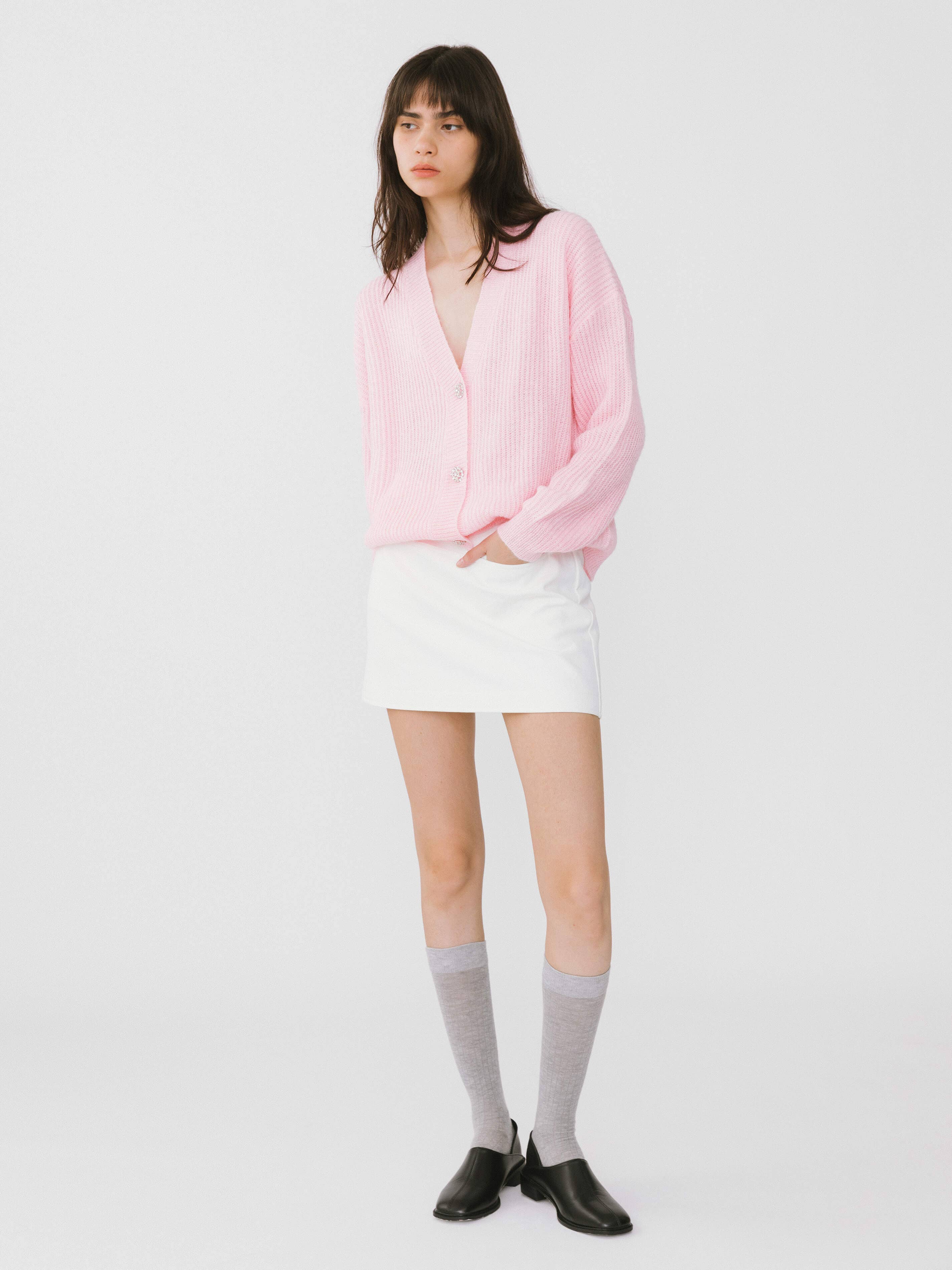 CUBIC – Engroshandel Cardigan - Dame – Casual ribstrikket cardigan med V-hals17