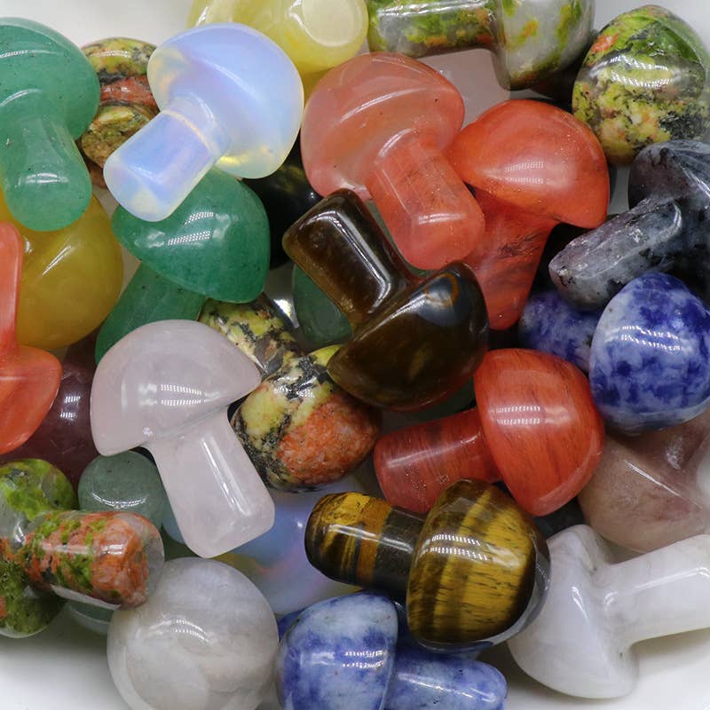 Gypsy Soul - Wholesale Spiritual Stone/Crystal - Mini Crystal Mushroom Gemstone - Assortment 24 Pcs4
