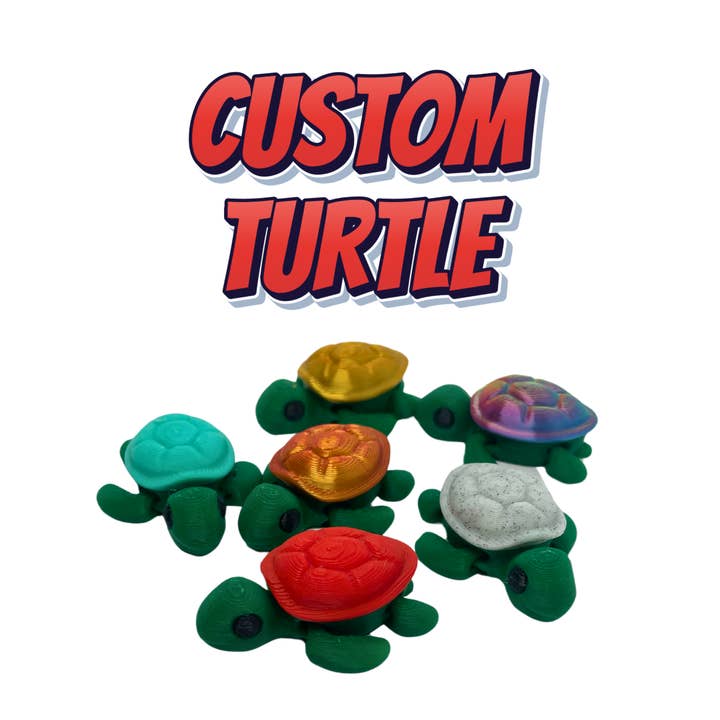 Custom Turtle Keyring for wholesale by Dans Fidget Foundry