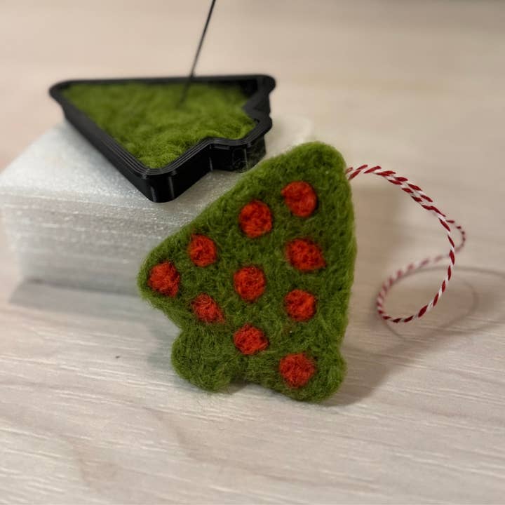 Christmas Tree Felting Cookie Cutter Ornament DIY Kit for wholesale by Plum Diddle