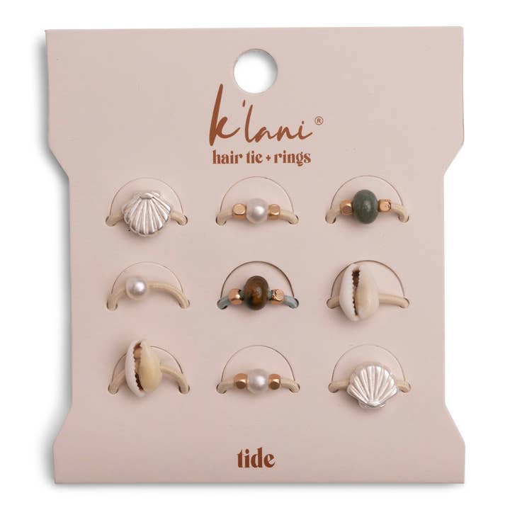 "Tide" Seashell Beach Vibe Hair Tie Rings for wholesale by K'lani hair tie bracelets