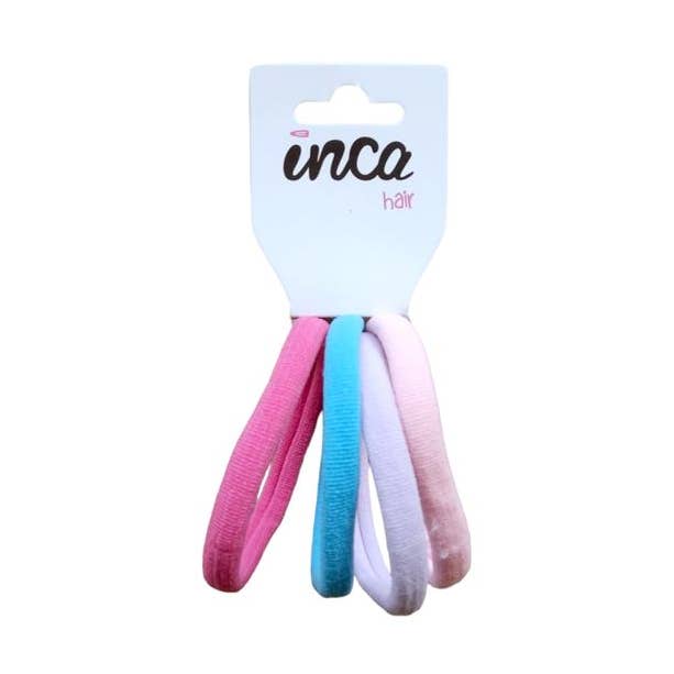 Förpackning med 4 elastiska hårsnoddar för kvinnor i olika färger för wholesale av IKILIFE S.L