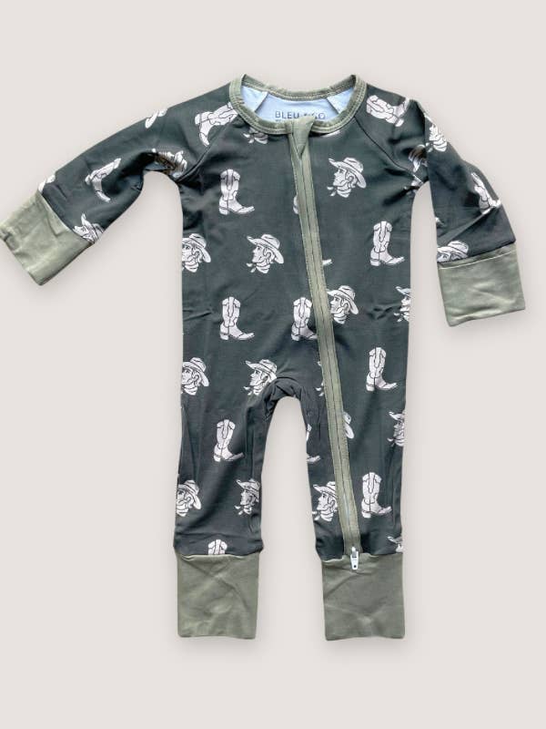 Convertible Two-Way Ruffled Zipper One Piece | Camo Cowboy for wholesale by Bleu & Co