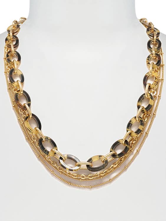 ( F248 ) LAYER METAL ACETATE NECKLACE for wholesale by Jewelry Max