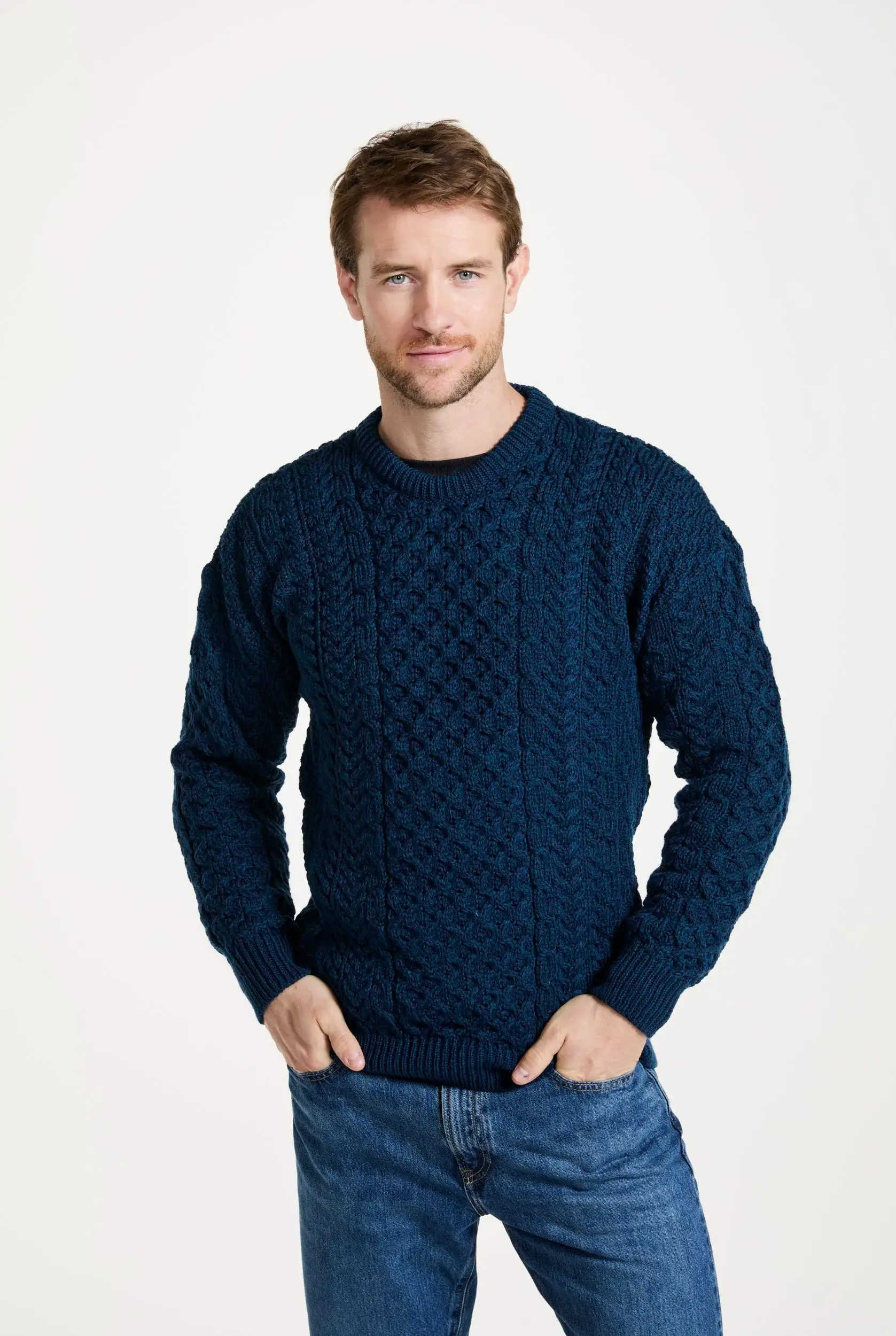 Aran Woollen Mills - Wholesale Gebreide trui - Heren - Inisheer traditionele herentrui van Aran - Atlantic3