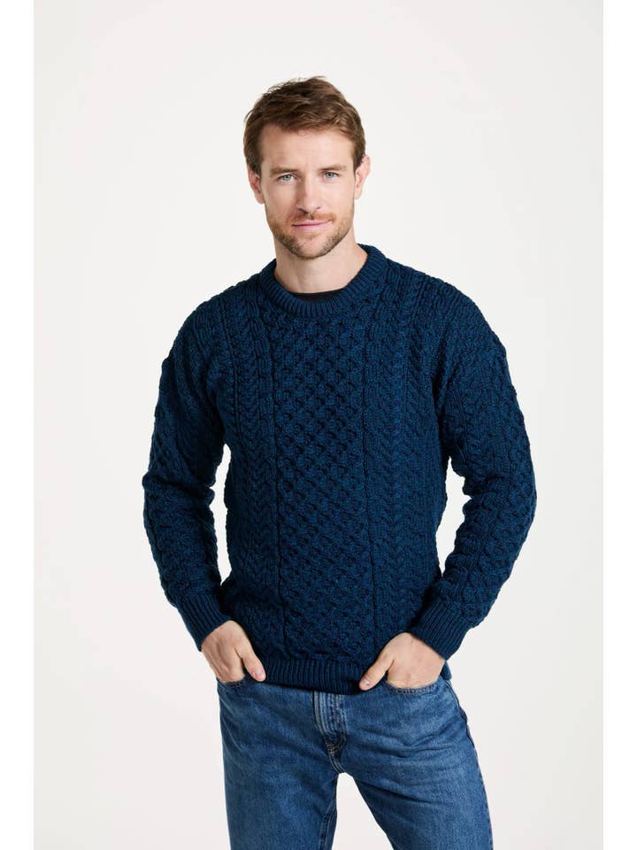 Aran Woollen Mills - Wholesale Knit Sweater - Men's - Inisheer Traditional Mens Aran Sweater - Atlantic3