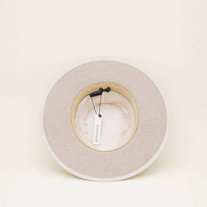 Olive & Pique - Wholesale Fedora - Unisex - LOTUS - 100% Wool Felt Structed Rancher, Satin Lined, Oatmeal