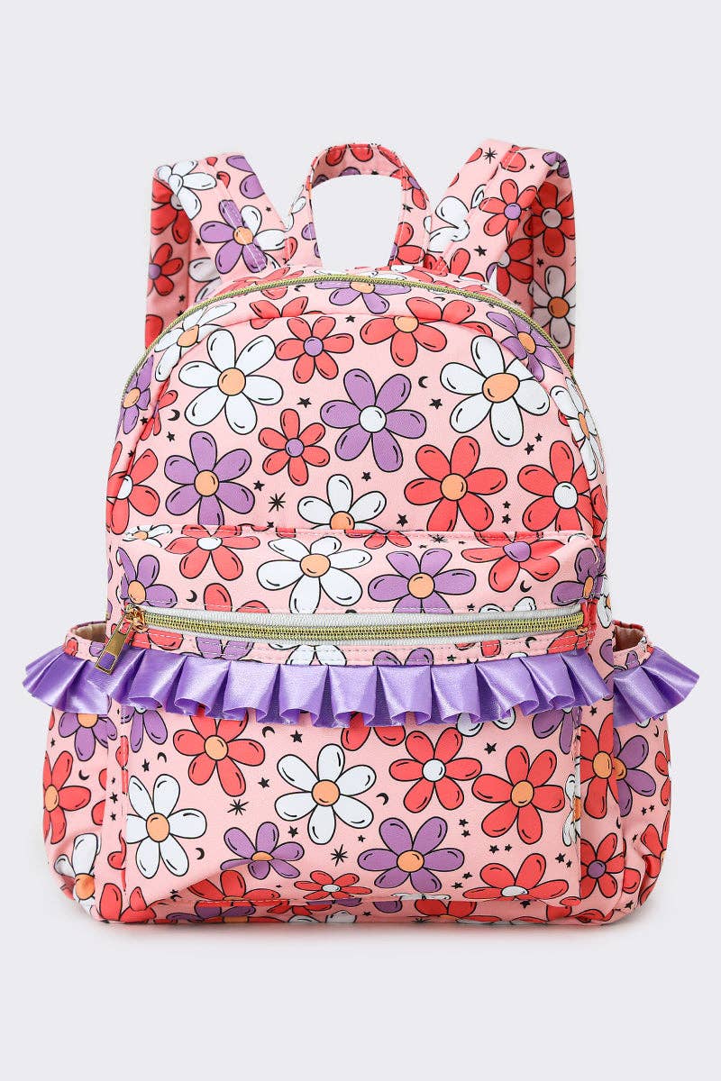 sassy kids palace - Wholesale Backpack - Kids - Flower Printed Girls Ruffle Backpack