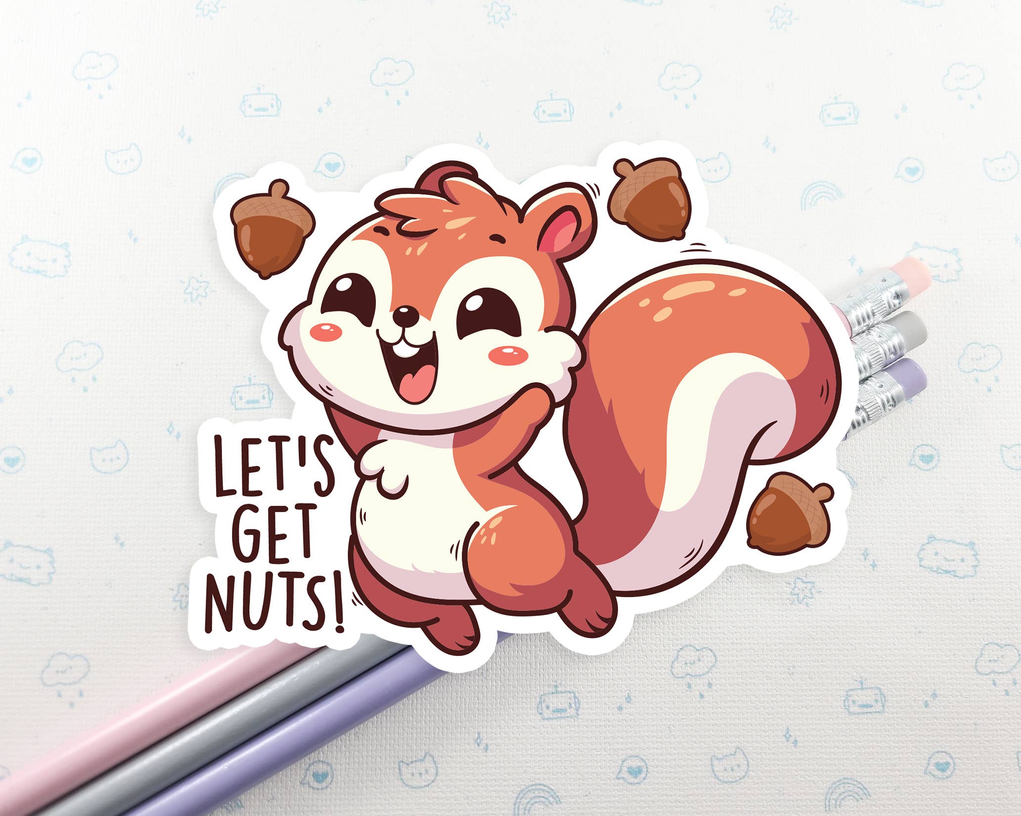 FunUsual Suspects - Wholesale Sticker - Squirrel Let's Get Nuts Sticker