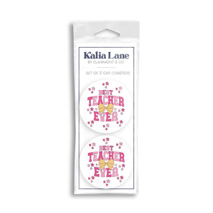 Clairmont & Co - Wholesale Car Coaster - Women's - Car Coasters for Teachers, Best Teacher Ever, Teacher Gifts