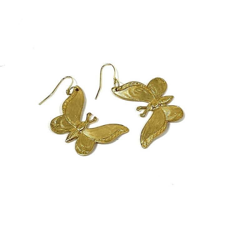 Brass Jewelry - moth earrings for wholesale by the HEDGE