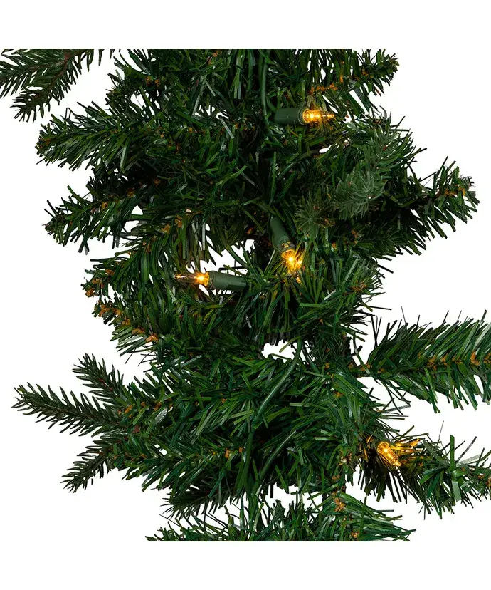 Kurt S. Adler, Inc. - Vente Fanion/guirlande - Guirlande à incandescence en pin Jackson blanc chaud de 9 pieds, pré-éclairée2