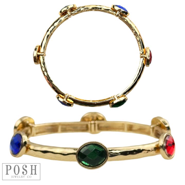 Pink Panache Brands - Wholesale Cuff Bracelet - Faceted oval crystal bracelet5