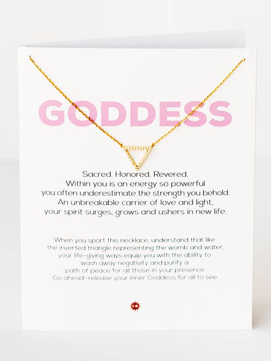 GODDESS | Gold necklace with inverted CZ triangle pendant for wholesale by CHEEKYBOOM