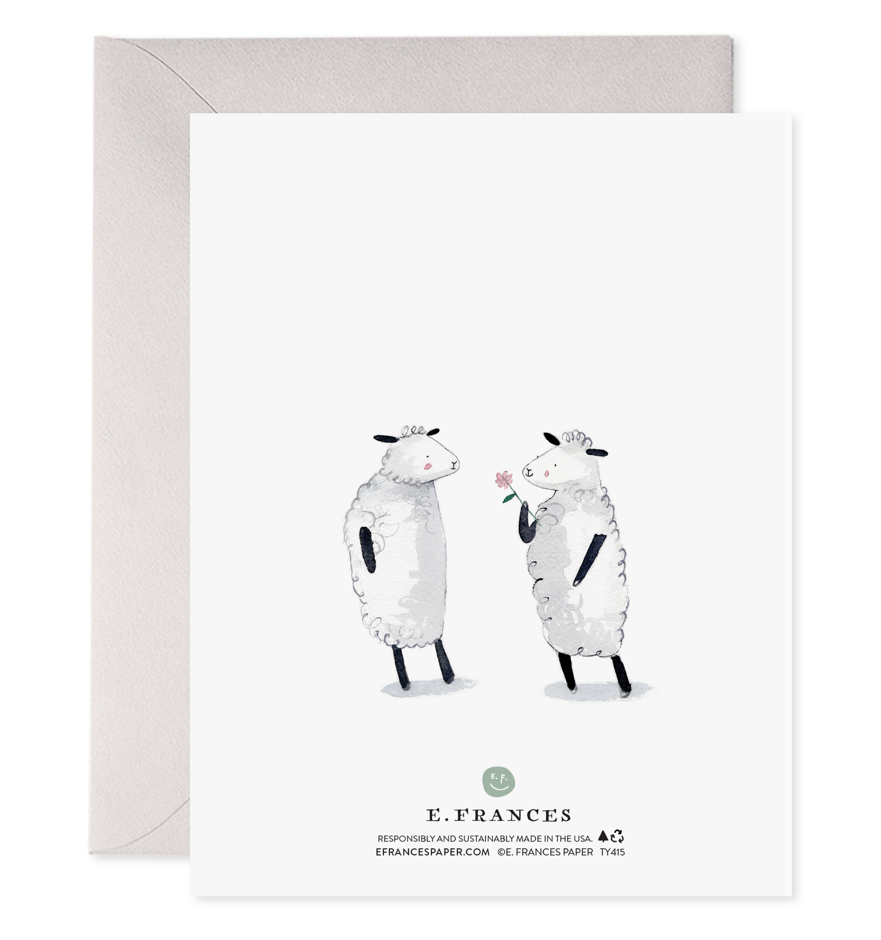 E. Frances Paper - Wholesale Thank You Card - Thank Ewe Greeting Card1