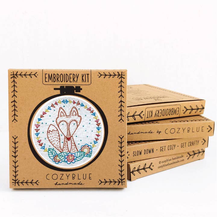kit da ricamo Crafty Fox per la vendita all'ingrosso da parte di cozyblue handmade